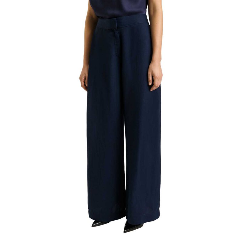 Veronika Maine Viscose Linen Wide Leg Tuck Pant image number 0
